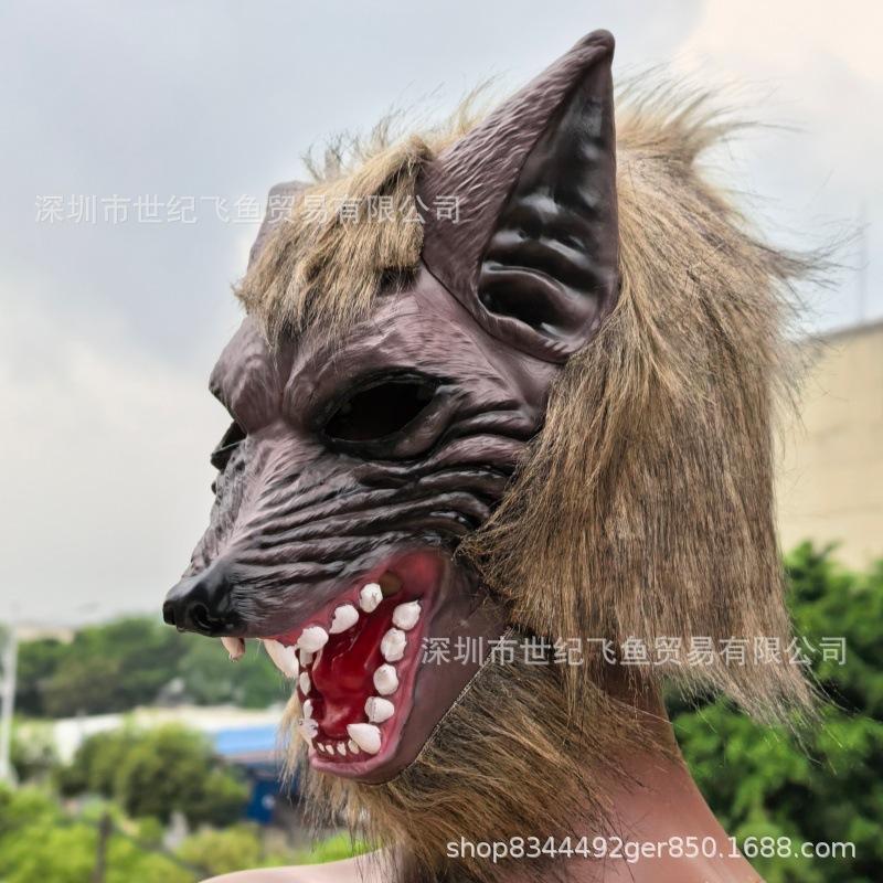 Halloween Wolf Head Wolf Gloves Animal Headgear Mask Masquerade Party Funny Mask Direct Supply Latex Wolf Mask