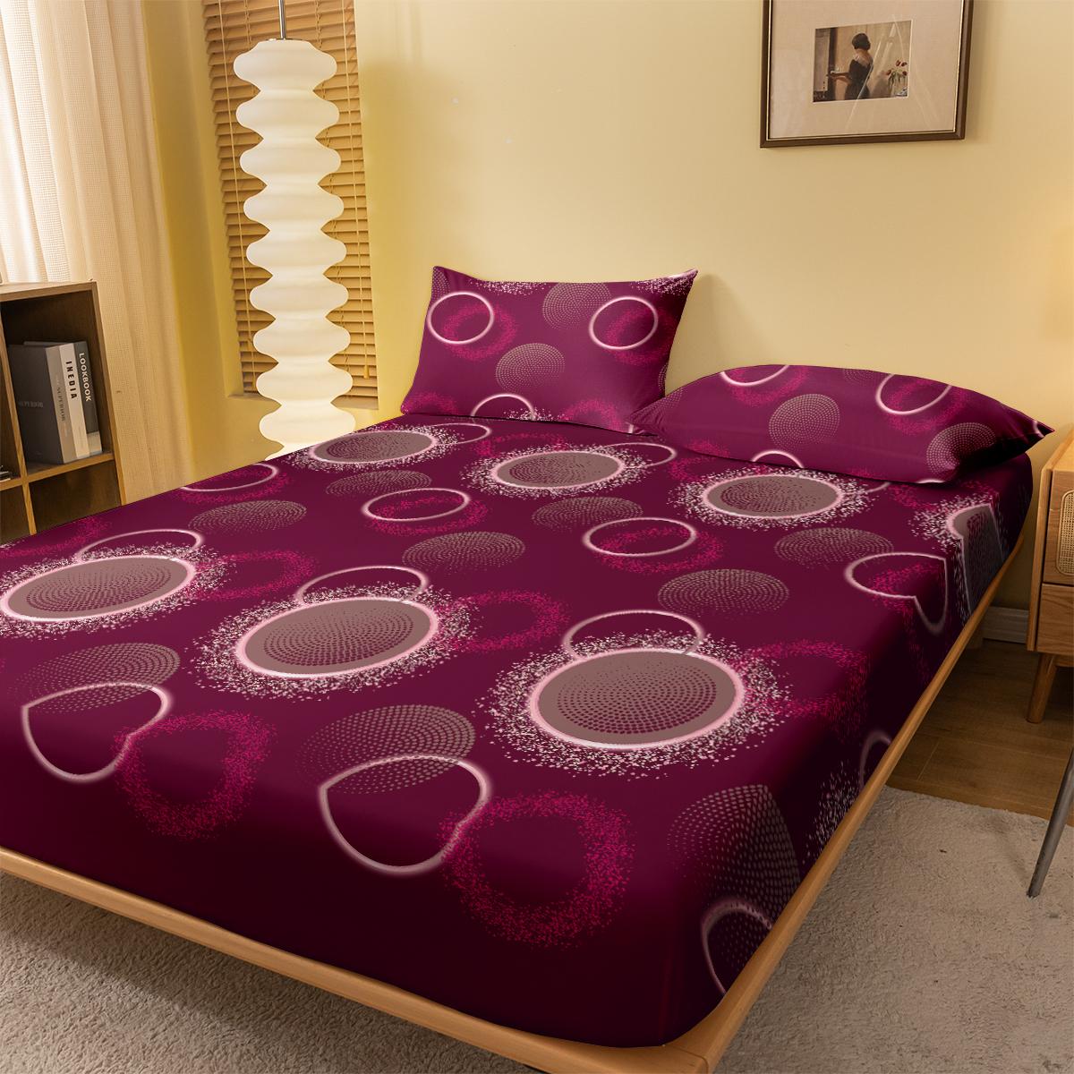 

1 Простыня на резинке с матовым принтом в виде простой современной круговой геометрии, Принт для спальни, Постельное белье (Исключая наволочки) 71x132cm