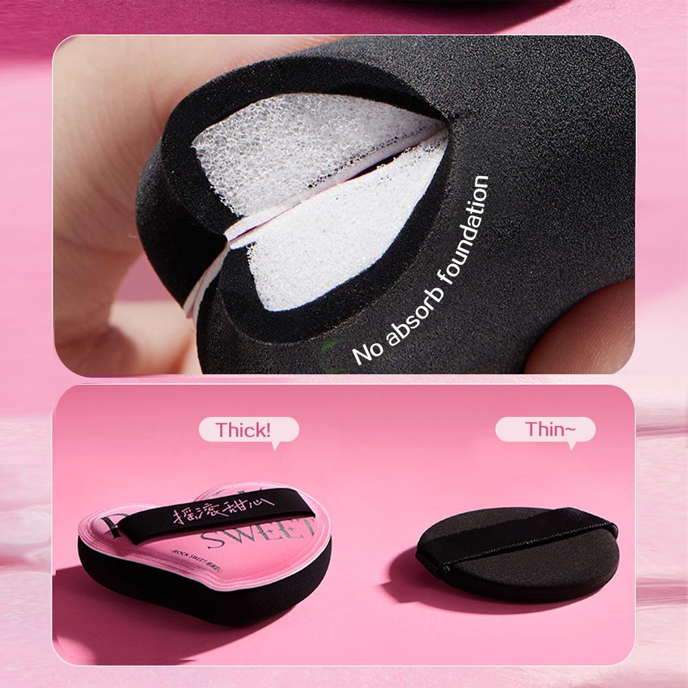 Cotton Candy Heart-shaped Pink Soft Makeup Soft Wet And Dry Dual-use Liquid Foundation Powder Puff