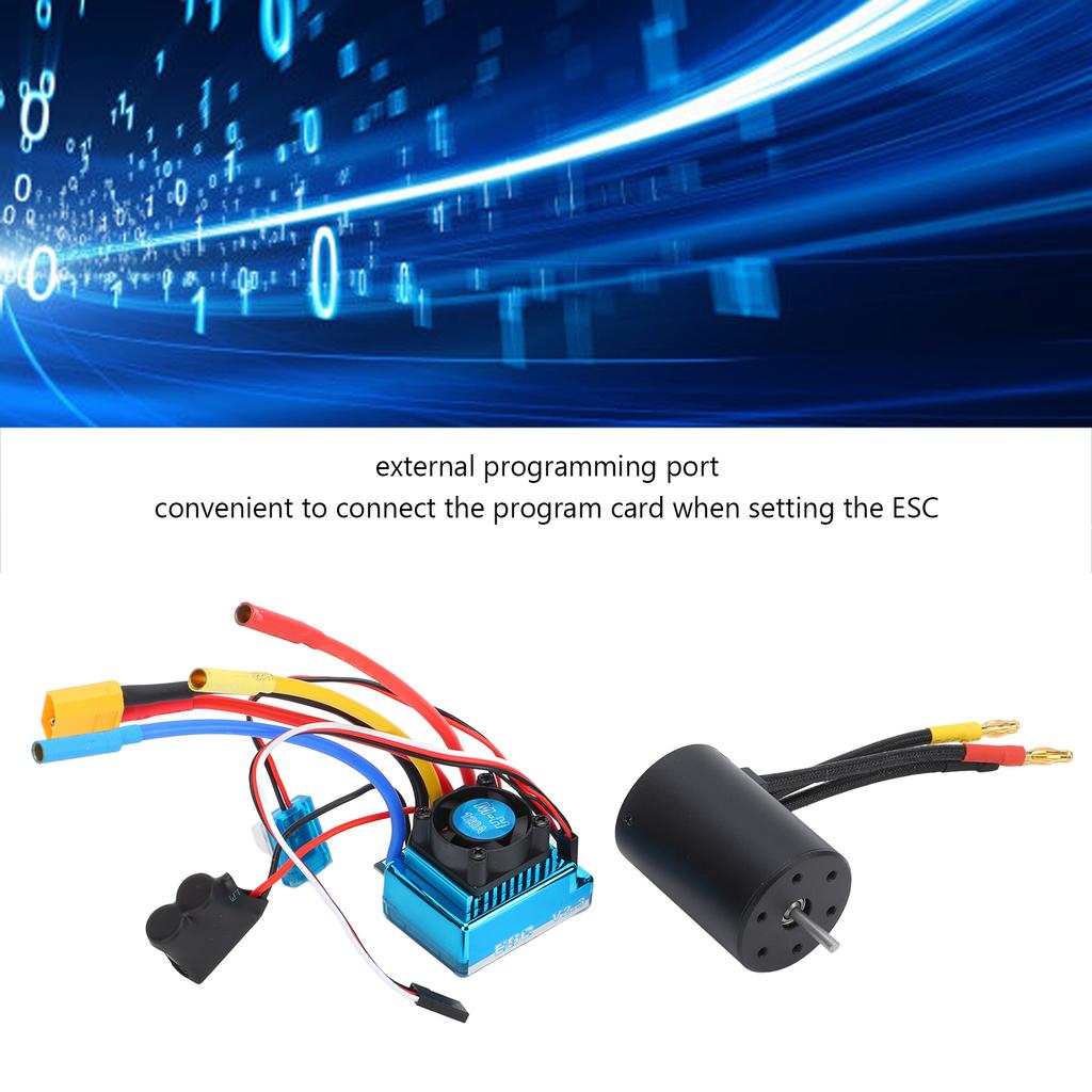 3650 3600KV Brushless ESC and 120A Brushless Motor Waterproof RC Car Part for 1:10 RC Car and 1/8 RC Car