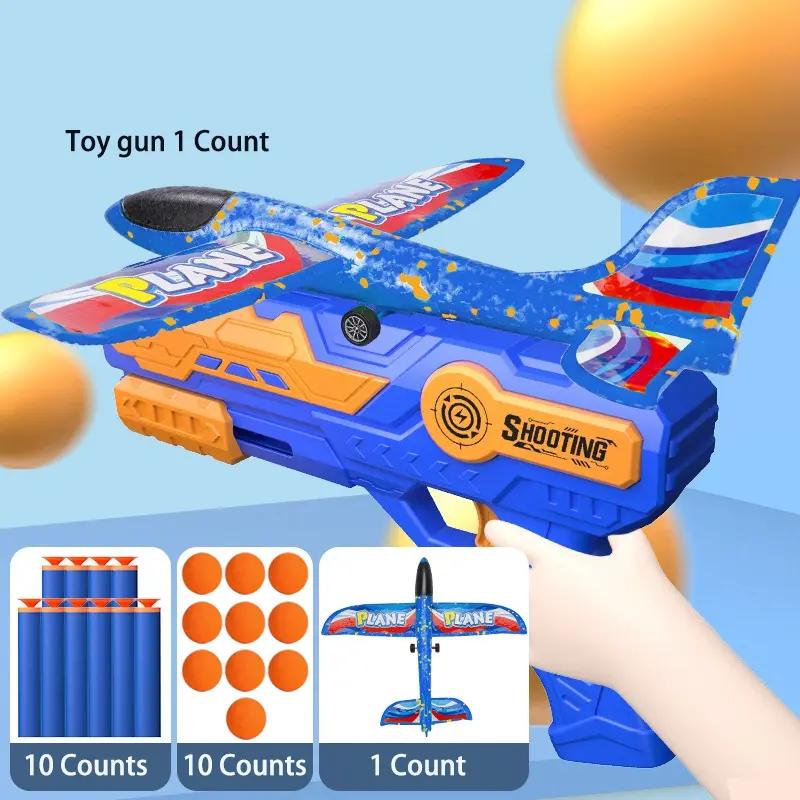 Non-Toxic Foam Ejector Plane Gun Children'S Outdoor Toy For Air Battle Gliding Foam Aircraft Parent-Child Interactive Toy Children Holiday Gift