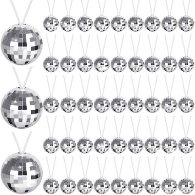 48 Pack Mirror Disco Ball Necklaces 70S Disco Party Necklaces