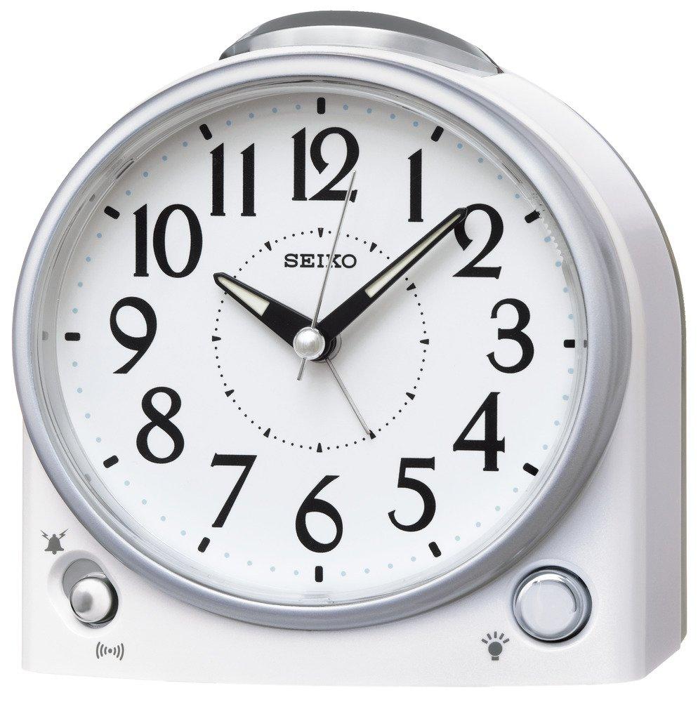 

Seiko Clock Alarm Clock Analog Switchable Alarm White Pearl Metallic KR502W SEIKO