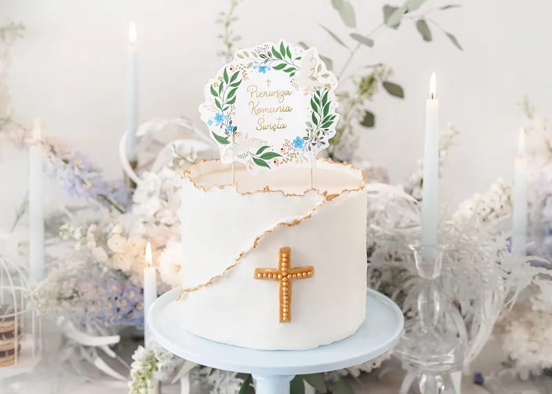 Topper Na Tort Pierwsza Komunia Święta  23 Cm