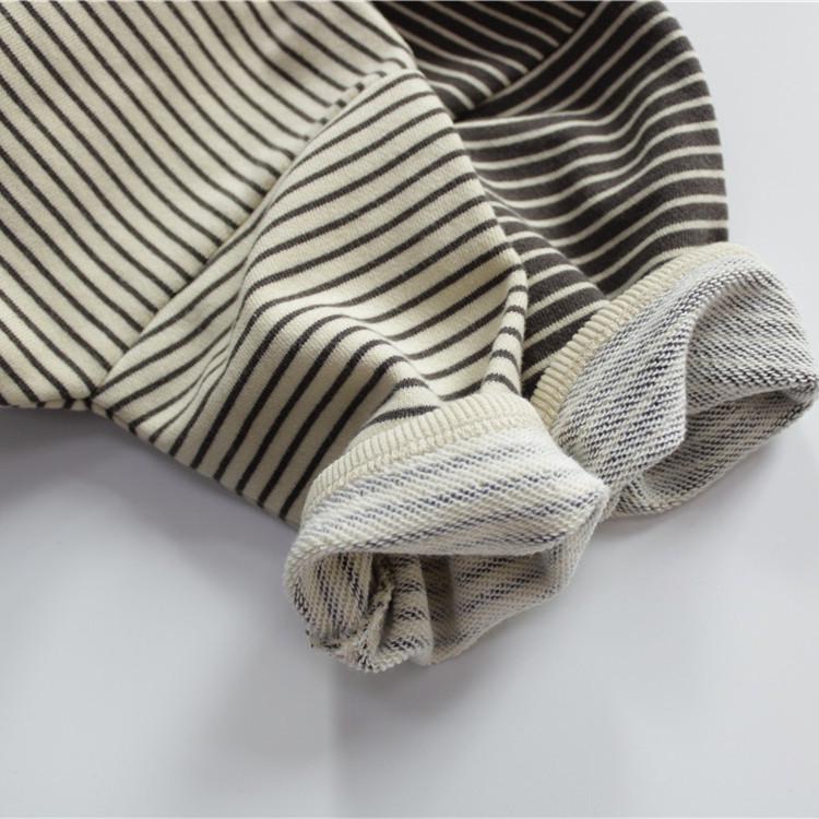 Spring 2026 Kids' Striped Cotton Long-Sleeve T-Shirt, Round Neck, Korean Style Pullover for Girls and Boys