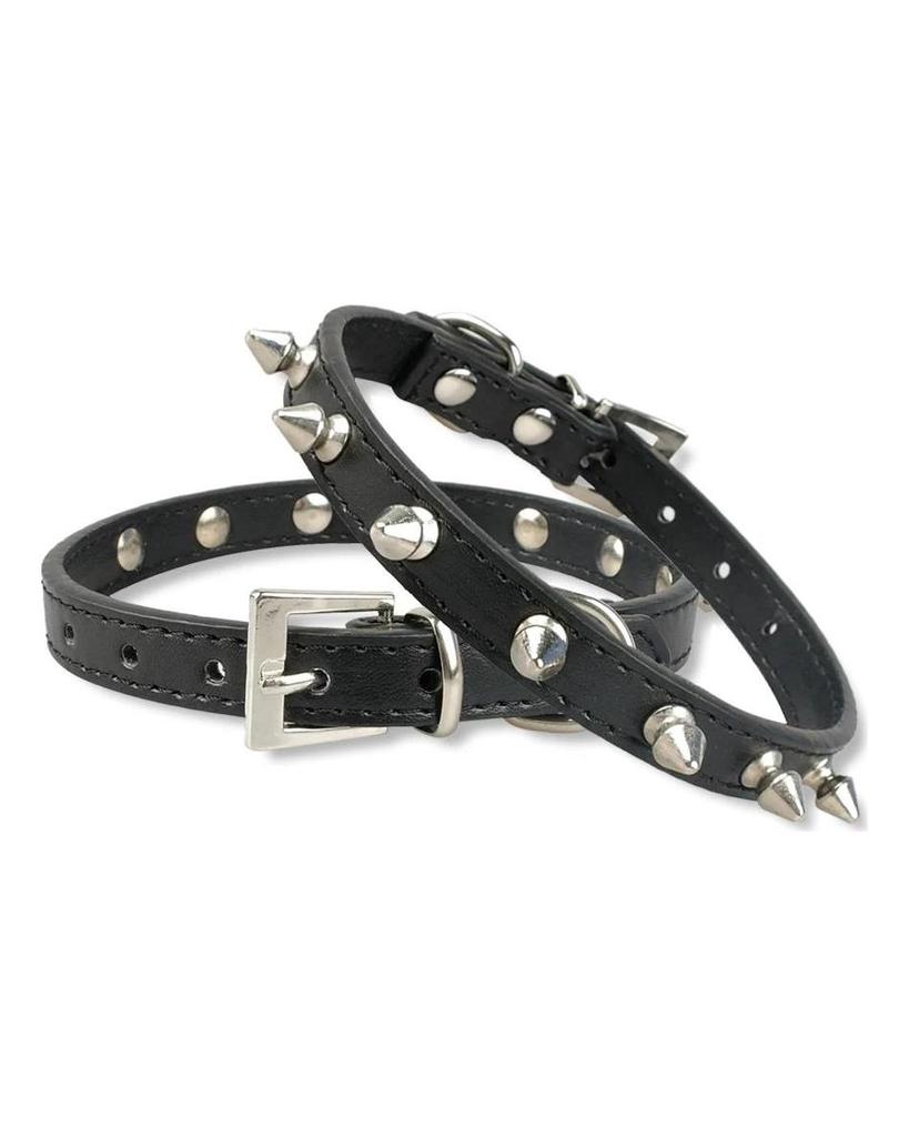 6 kolorów Fajna obroża dla kota Skórzana obroża z kolcami dla małych średnich psów Cat