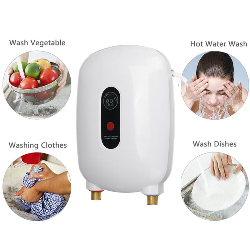 3500W/3000W Electric Hot Water Heater 3-second Household Instant Water Heating Tankless Bathroom Shower Heater Temperature Control