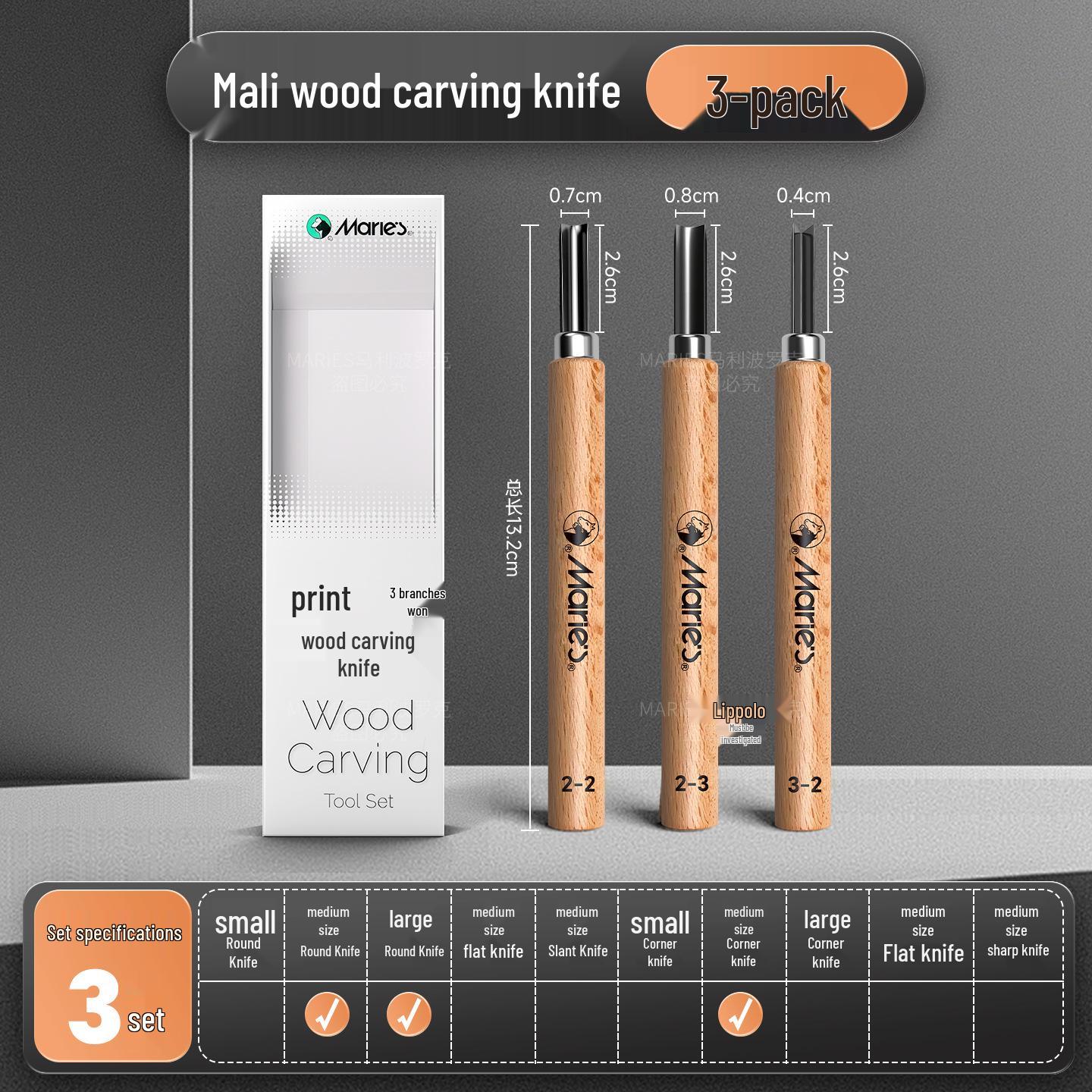 

Mali Woodcut Knife - Wooden Carving Tools for Art Students & Rubber Stamp Engraving