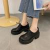New Autumn Spring Oxford Shoes For Women Solid Leather Casual Shoes Woman Flats Lace Up Thick Bottom High Heels Platform Shoes