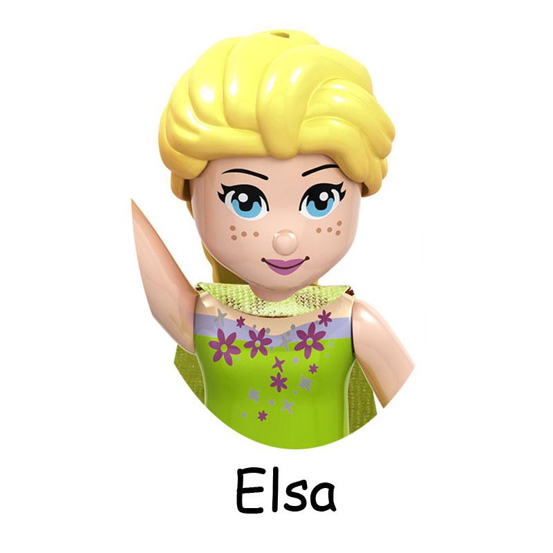 Non-Toxic Fairy Tale Princess Children Belle Beast Cinderalla Anna Olivia Model Figure Blocks Construction Building Bricks Toys For Children