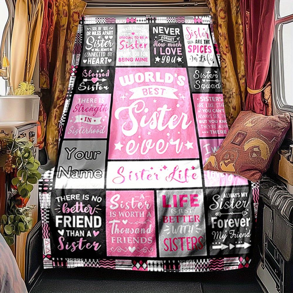 Sister Butterfly Jar Blanket Personalized Name Soft Comfortable Stylish Blanket Car Blanket Perfect For Travel Camping Outdoor Home Suitable For All