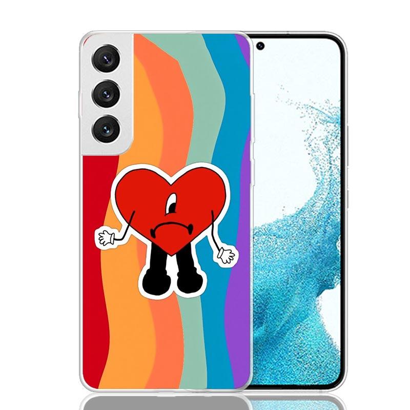 Bad Bunny Heart Case Phone Cover for Samsung Galaxy S24 S25 Ultra S23 Plus S22 + S21 S20 FE S10 S25Plus Trend Fundas S24 Ultra S