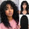 Synthetic Natural Wig Long Curly Hair for Women Daily Use Wig with Bangs Cancer Patient Gift Outfits Costume Wigs