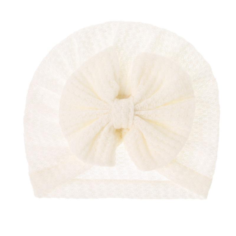 New Baby Knitted Wool Waffle Hat Bow Children's Pullover Hat Baby Out Cute Boat Hat