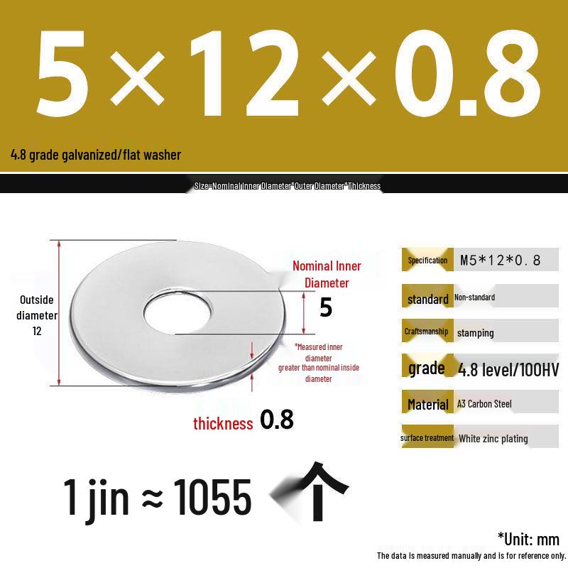 Galvanized Extra Large Thickened Metal Flat Washer (M6-M16)