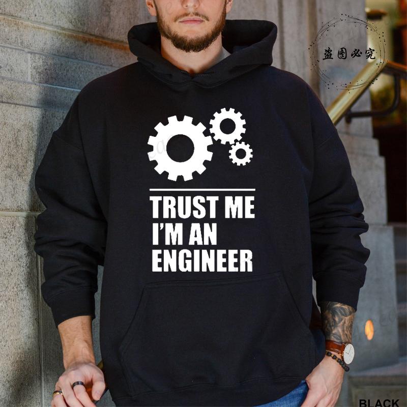 Hoodies for Men Funny Saying Trust Me I Am An Engineer Geek Letter Sweatshirt Programmer Streetwear Long Sleeve Sportwear Fleece