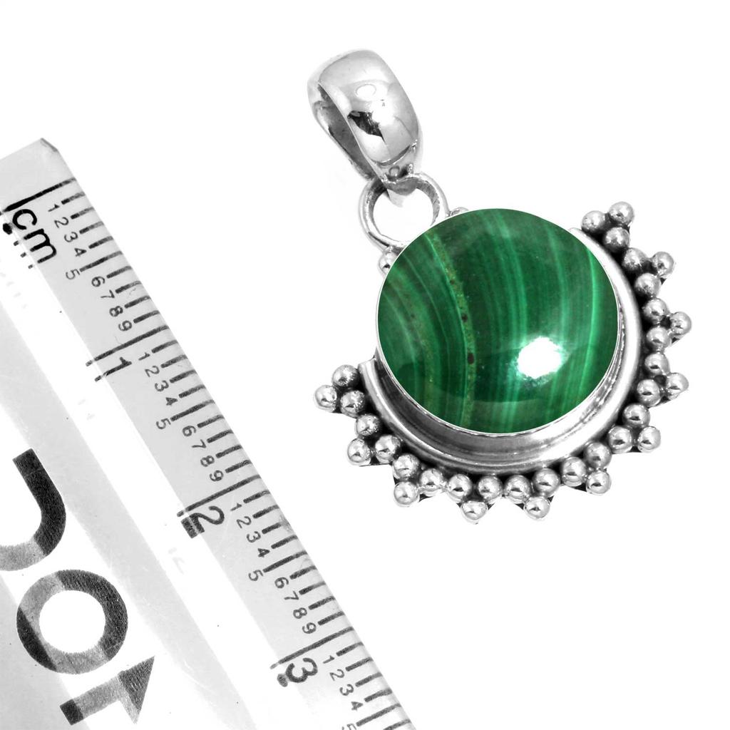 925 Sterling Silver Pendant Women Gemstone Handmade Jewelry Valentine's Day Gift Malachite Moonstone Rose Quartz Red Stone Smoky Topaz Tiger Eye