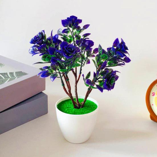 Artificial Potted Plants Fake Flower Bonsai Home Ornaments Desktop Hotel Decor