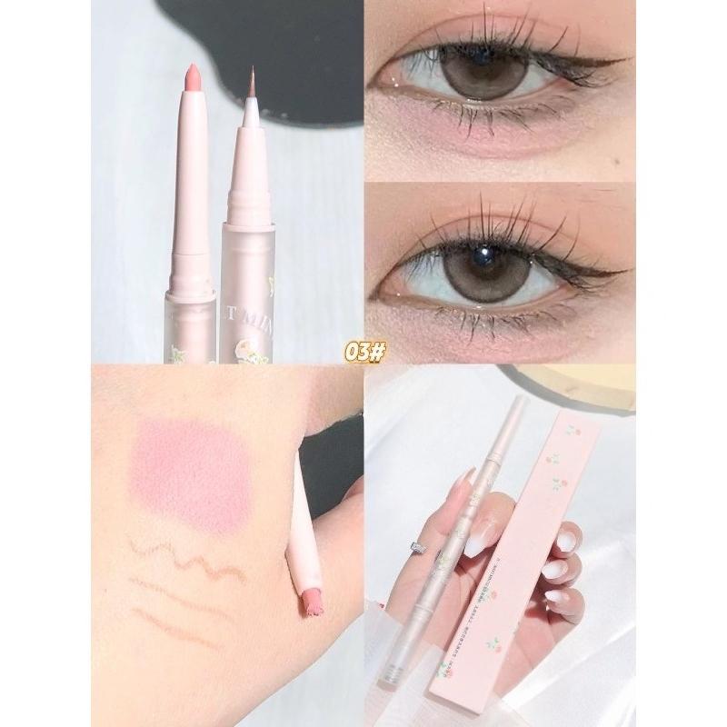 Colorful Blossom Season Double-Lobe Eyebrow Pencil with High Gloss and Highlighting Function - Waterproof and Sweat-Resistant, Not Likely To Bleed
