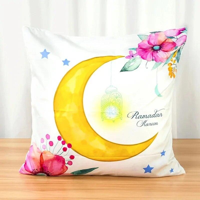 Eid Mubarak Home Decoration Pillowcases Islamic Ramadan Decoration Mosque Muslim Pillowcases Gift