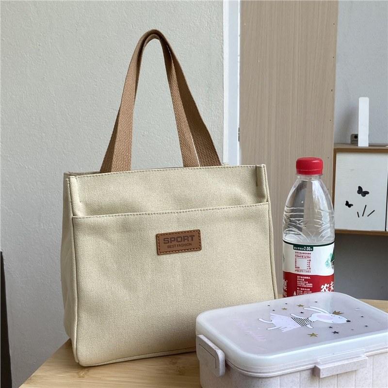 

Bento bag original simple versatile commuter canvas tote casual literary large-capacity student shoulder handbag 5inch