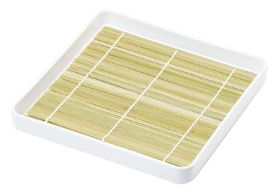Pearl Metal Soba with Bamboo Suzumiya Plate, Square, Ceramic, Slats, L-7517