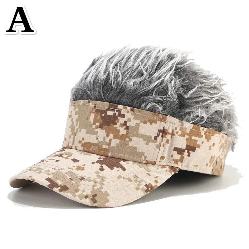 Men Wig Camouflage Cap Fashion Casual Golf Baseball Cap Adjustable Snapback Hats Hip Hop Hat