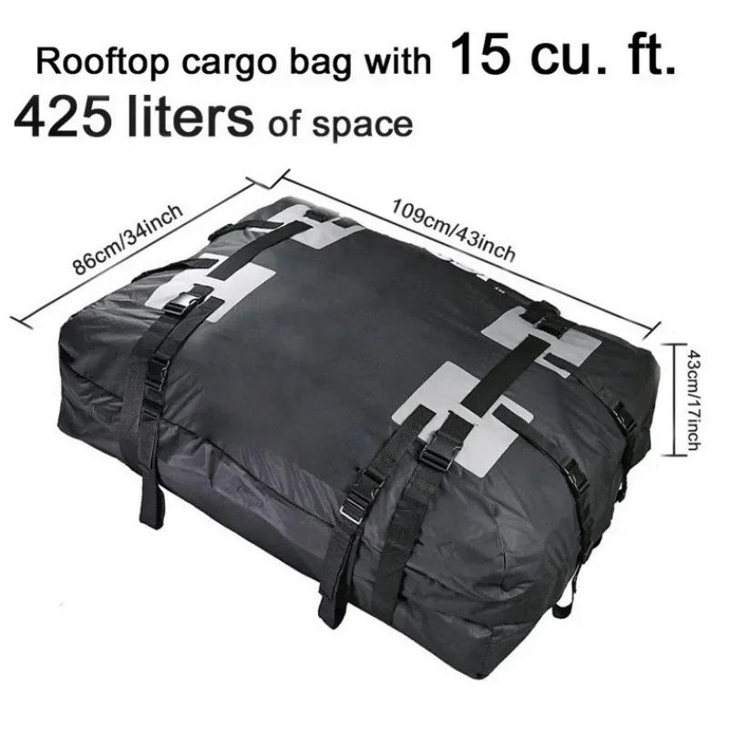 Car Collapsible Roof Bag 600D Oxford Cloth Roof Package 109*86*43cm Luggage Storage Travel Anti-scratch Soft Layer Exterior Amag