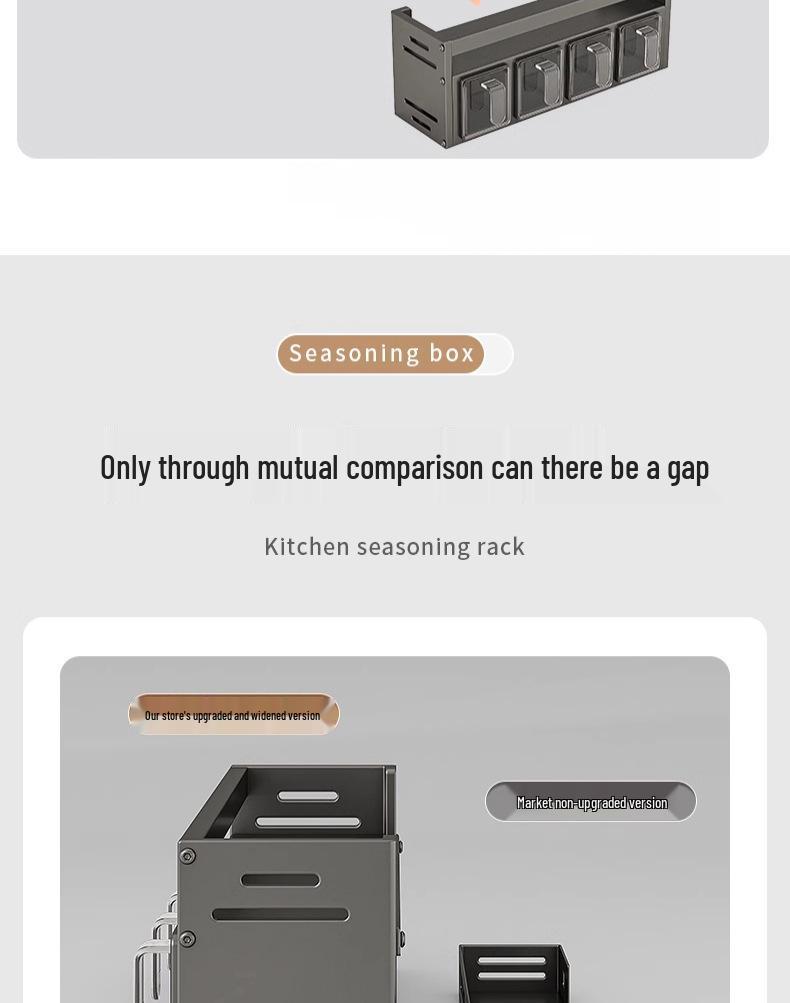 Wall-Mounted Kitchen Spice Rack: Multifunctional Organizer for Condiment Jars and Bottles