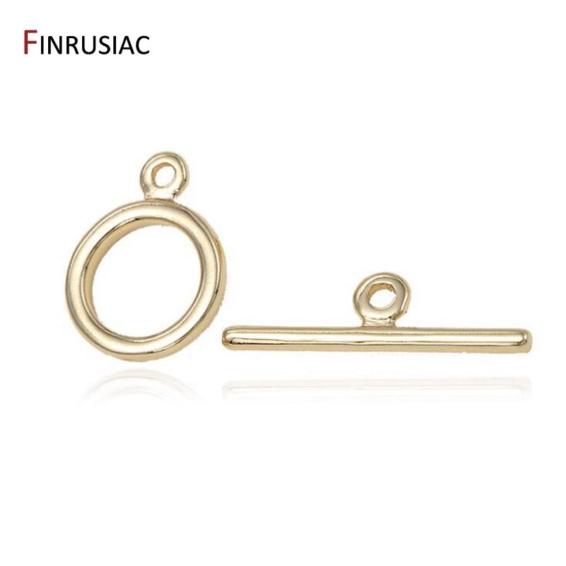 

High Quality 14k Real Gold Plated OT Clasps Hooks Connectors for DIY Bracelet Necklace Jewelry Findings Making Accessories 1 set