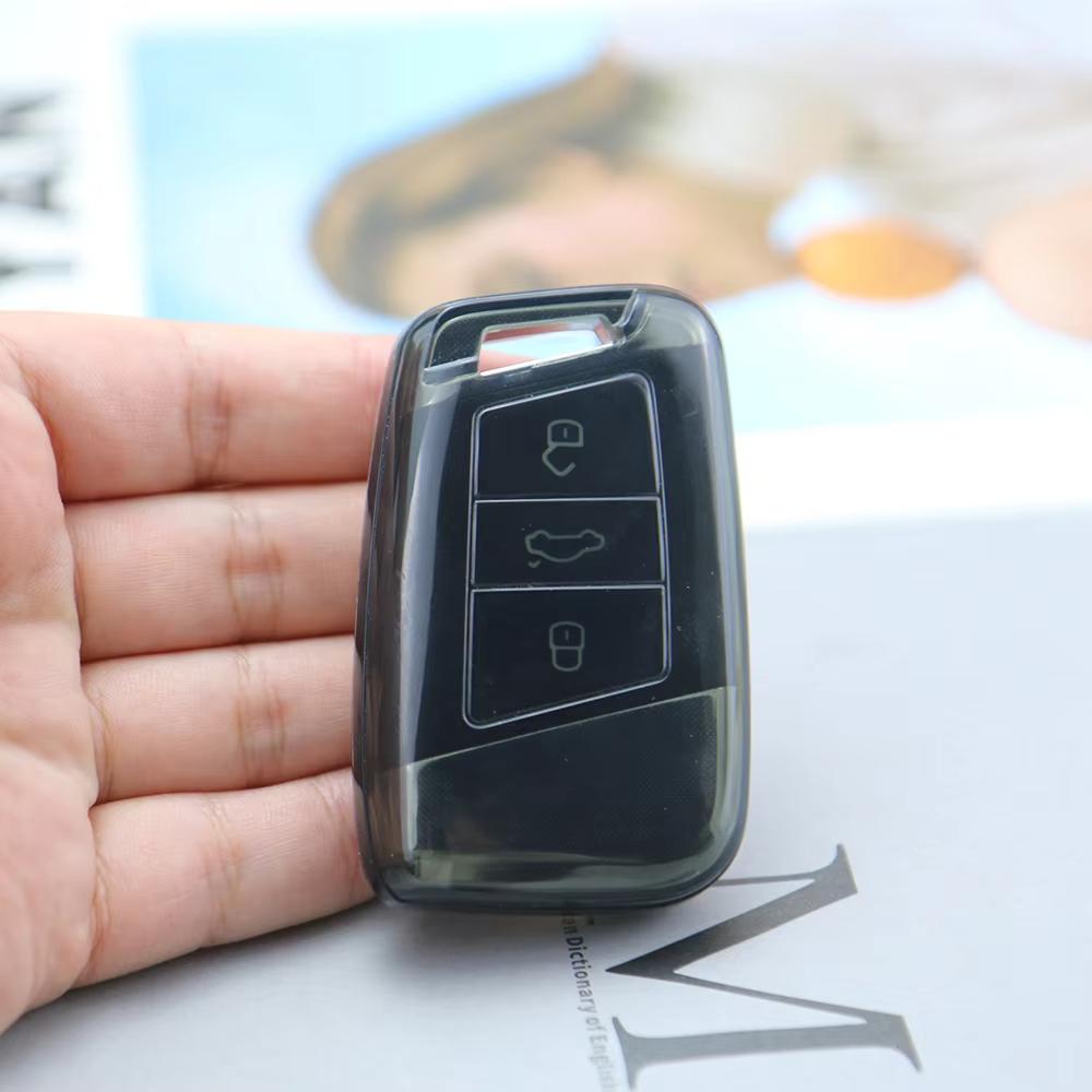 Transparent Black Tpu For Vw Volkswagen Passat B8 Cc Magotan Gte For Skoda Fabia Superb A7 Kodiaq Remote Car Key Case Cover Fob