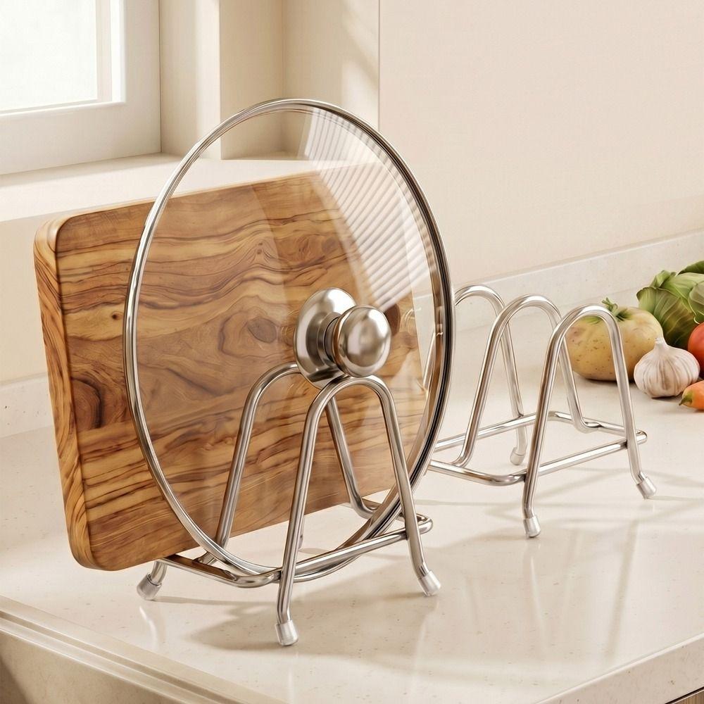 Stainless Steel Cutting Board Holder 3-Slot Chopping Board Organizer Cutting Board Storage