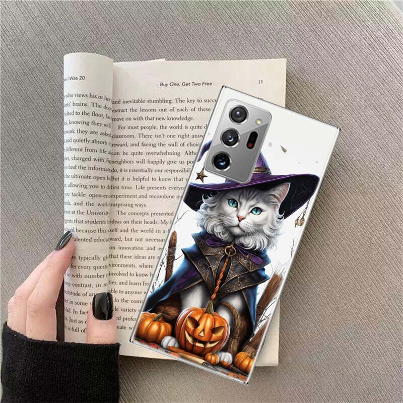 Halloween Magic Cat Phone Case for Samsung A17 A37 A57 A54 A14 A24 A34 A07 A04S A02S A12 A22 A32 A52S A16 A26 A36 A56 A72 Galaxy