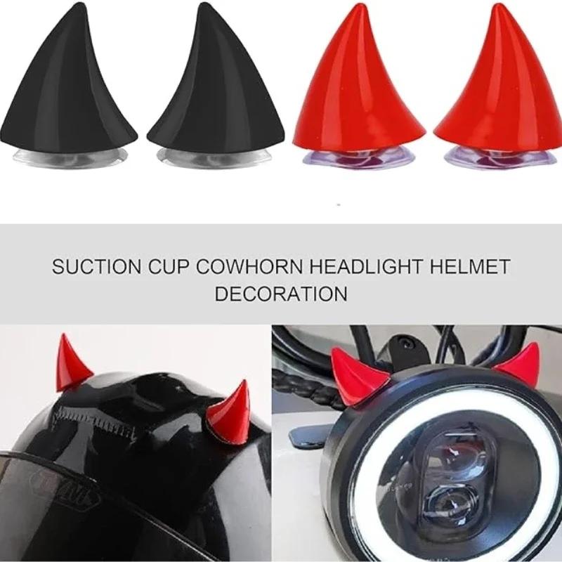 1-20 Pairs of Motorbike Helmets Male and Female Models Devil Horns Decoration E-bike Helmets Suction Cup Decoration