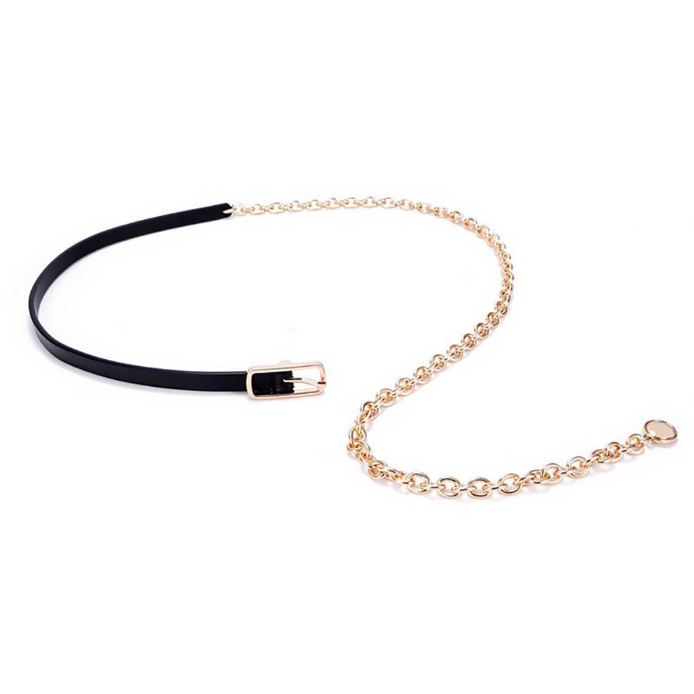 

Черный тонкий пояс с металлической цепочкой для талии, регулируемый универсальный пояс для рубашки, украшение на талию, аксессуар для одежды для женщин 02