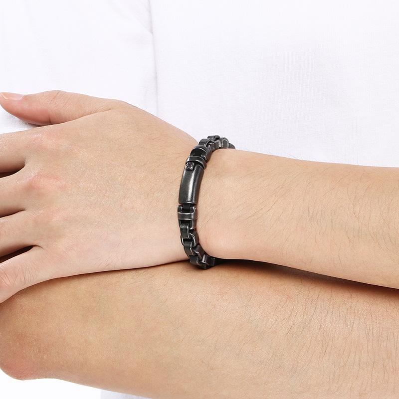 Shiny Gold Color Stainless Steel Square Chain Bracelet for Men Hip Hop Minimalist Style Jewelry High-Quality Metal Accessories