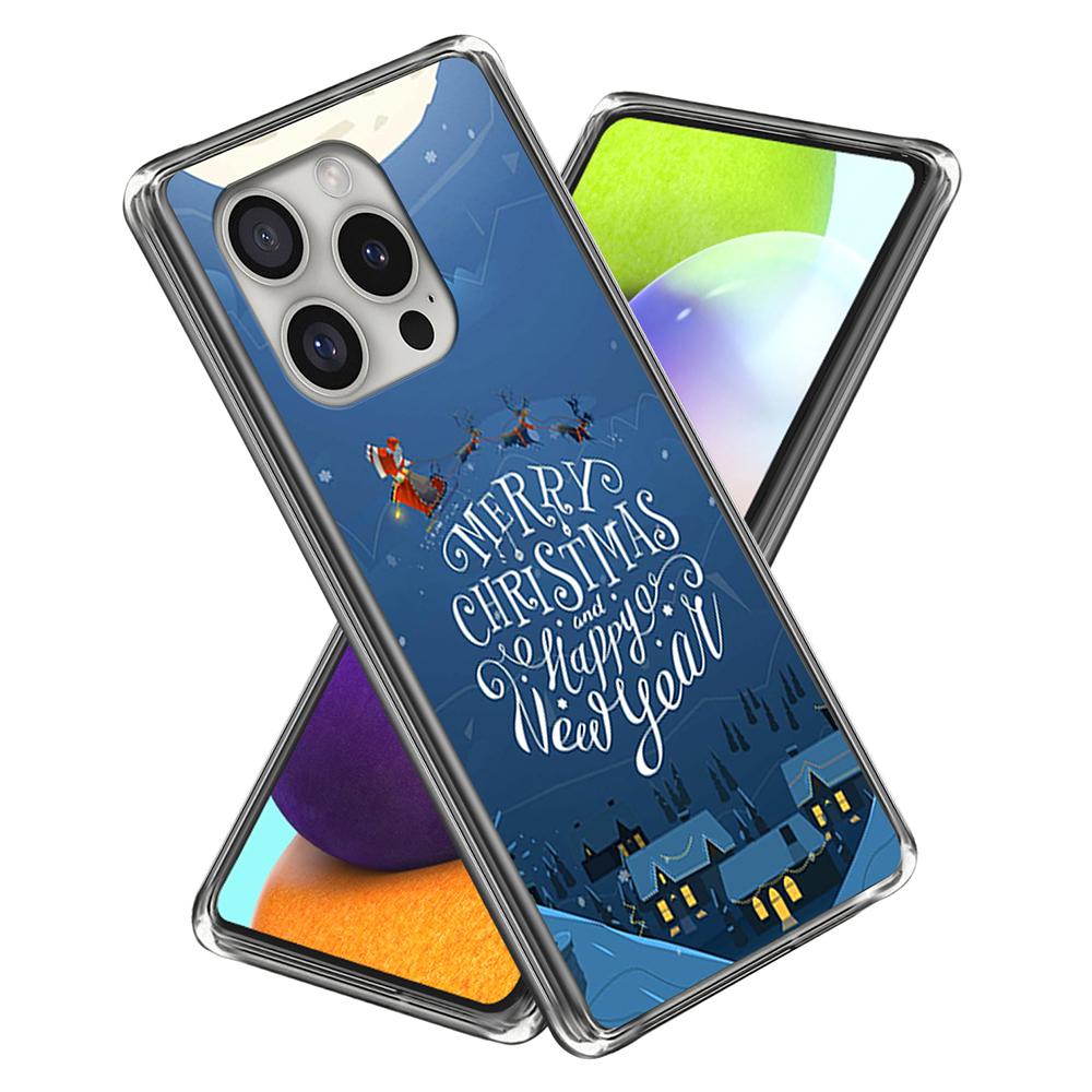 For iPhone 16 Pro Case Christmas Pattern Printing Soft TPU Phone Cover
