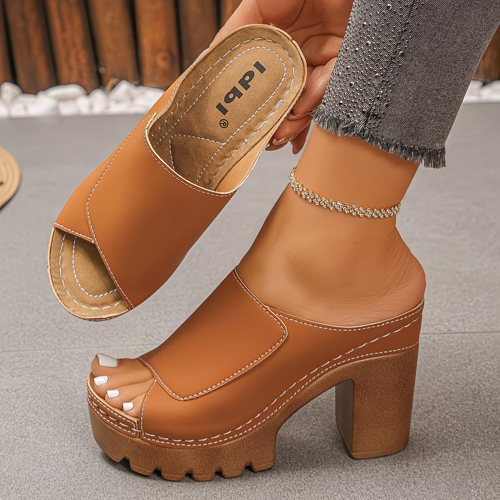 Trendy Chunky-Heeled Open-Toe Sandals - Ideal for Weekend Adventures, Romantic Dates, and Casual Daily Outfits., Women Shoes