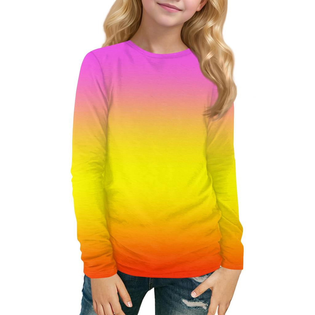 Children's Long-sleeved O-neck Top Printed Daily Casual
