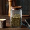 Wood Lid Kitchen Glass Bottle Vintage Mason Jar Multi-functional Grains Storage Box  Candy