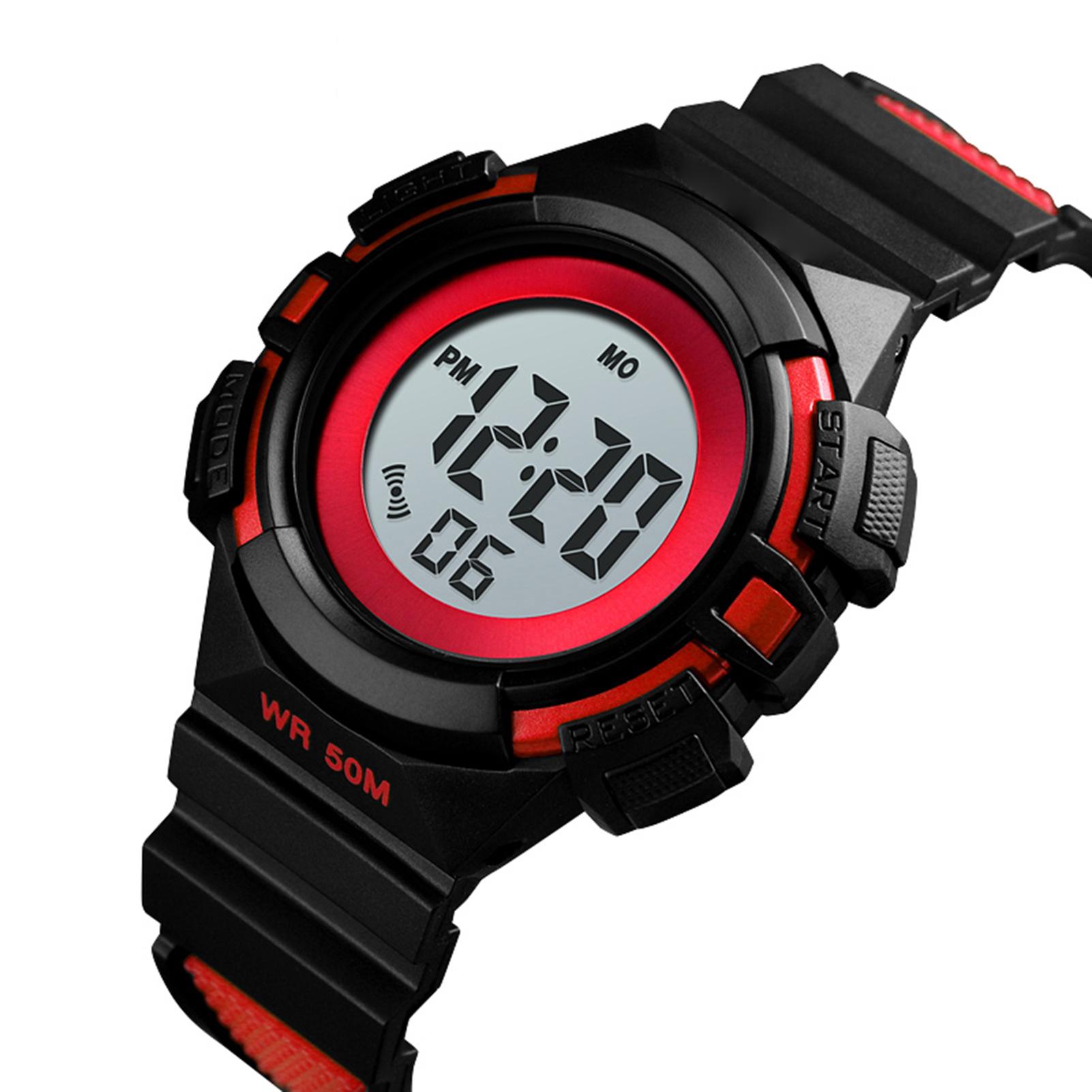 1485 Multifunction Unisex Digital Electronic 0M Waterproof Casual Dress Watch for Men Women with Colorful EL LightCelsiusAlarmCelsiusStop