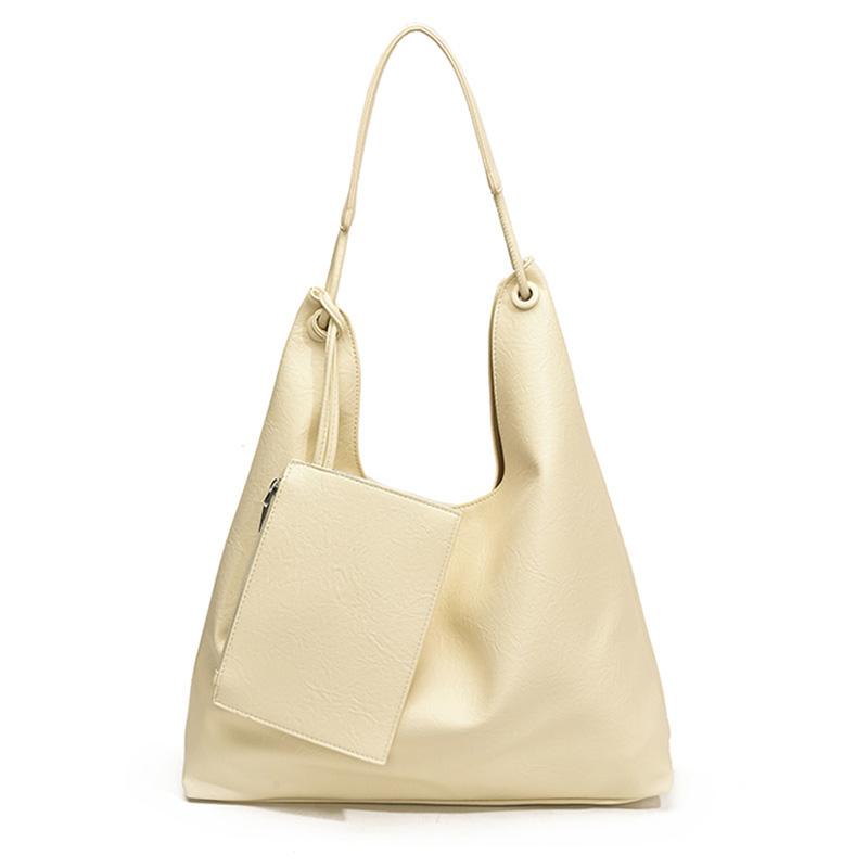 Herbst Winter Schlichte Tragetasche mit großer Kapazität für Damen Neue Retro Pendler Schultertaschen Weibliche Lässige Weiche Lederhandtaschen