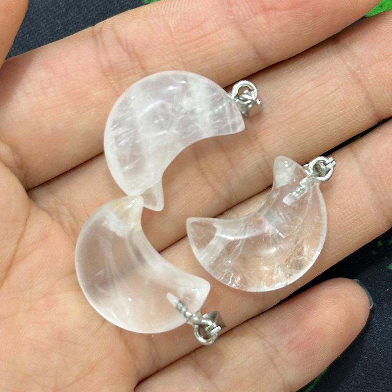 

Підвіска Місяць з натурального кристала - Аметист, Пірит, Рожевий Кварц, Зелений Авантюрин та Лазурит