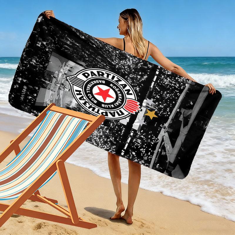 Partizan Poster Druck Strandtuch, Großes Weiches Schnelltrocknendes Handtuch für Strand Camping Schwimmen