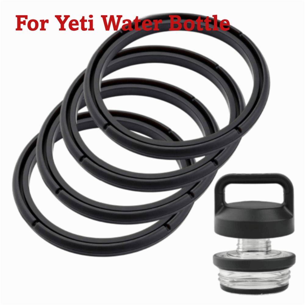 4Pcs Silicone Bottle Lid Sealing Rings Leakproof Black Replacement Seal Rings Spillproof Flexible Cup Lid Gaskets