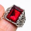 Mozambique Garnet Gemstone 925 Sterling Silver Jewelry Ring Size 7.5 KJ-547