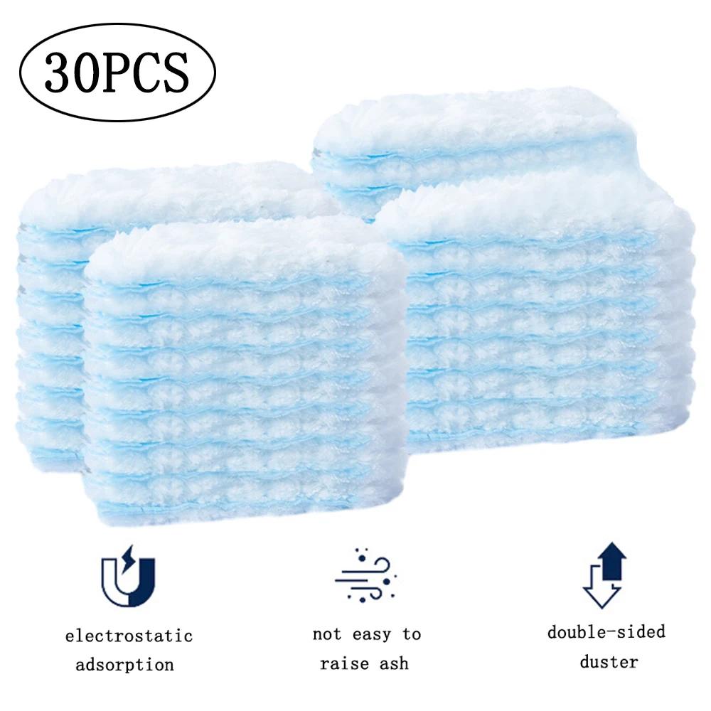 30Pcs Dust Magnet Cloth Dust Brush Electrostatic Absorbent Fiber Duster Air-condition Car Furniture Clean Microfiber With Handle