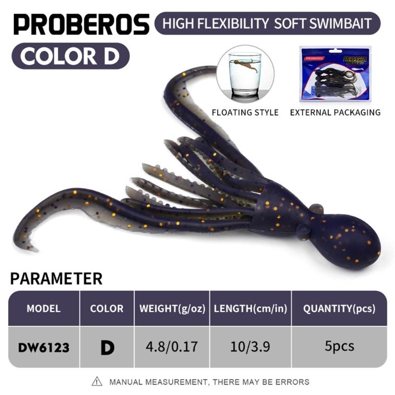 5pcs Floating Fishing Lures Squid Jig Soft Baits Silicone Artificial Baits Swimbaits Fishing Accessories