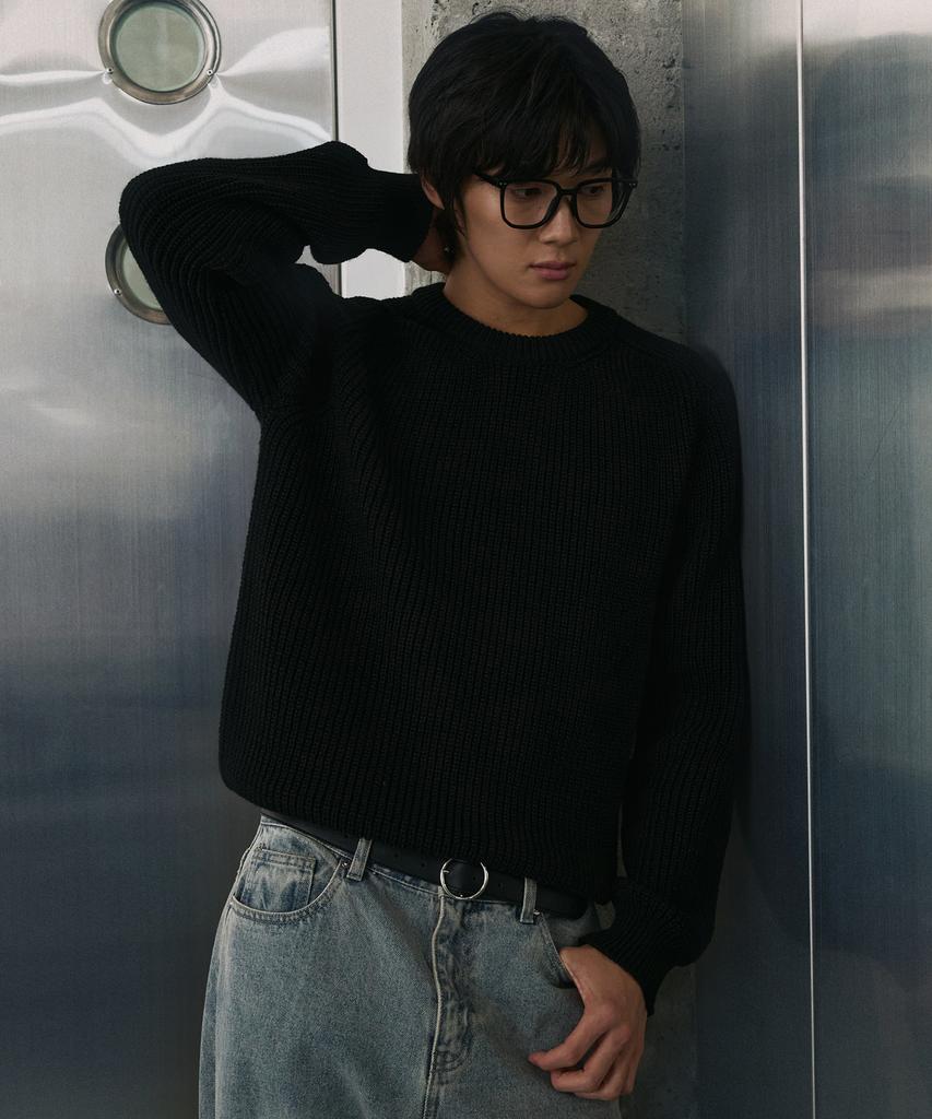 NODU Saddle Hazzi Essential Raglan Knit [Black]