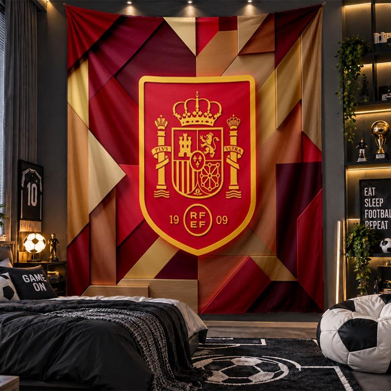 Wall Hanging Tapestry Spain Football Print Cloth for Living Room Bedroom Home Decor